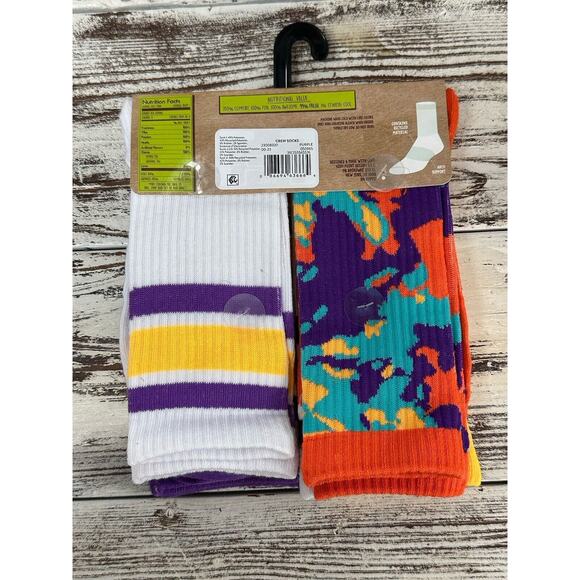 Mens Crew Socks 5 Pack Mushroom Peace Size 6 To 12 Novelty Gift Colorful - Picture 2 of 6